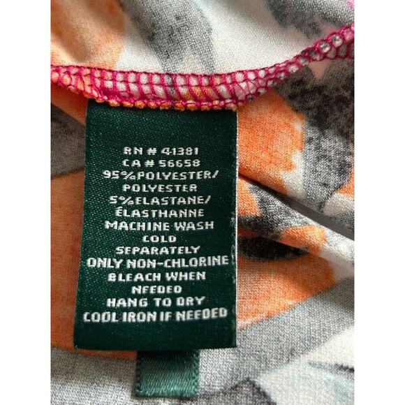 Lauren Ralph Lauren Dress Size 2 Colorful Bold Floral Print Tie Waist Jersey - Picture 9 of 12